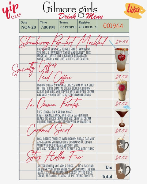 NOVEMBER 20: Gilmore Girls Trivia Night