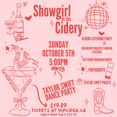OCTOBER 5: Taylor Swift Dance/Listening Party (Showgirl at the Cidery)