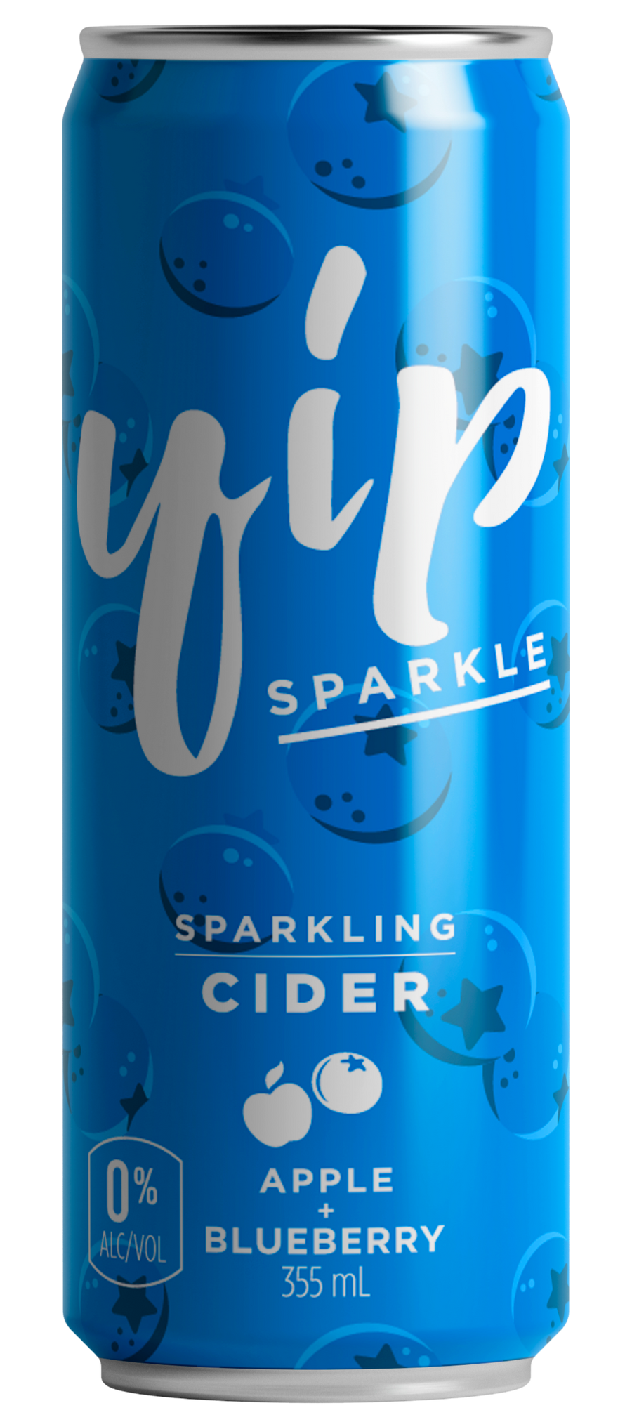 Yip Sparkle Apple + Blueberry sparkling cider, 355 mL can