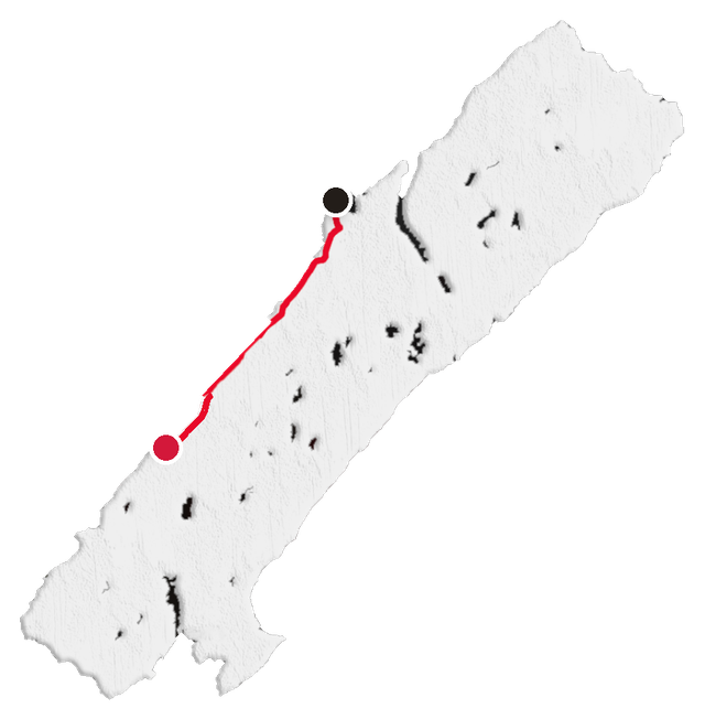 Route map of the Kingston Peninsula
