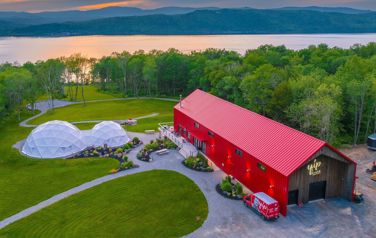 Yip Cider Taproom overlooking the Saint John River at Long Reach, New Brunswick.